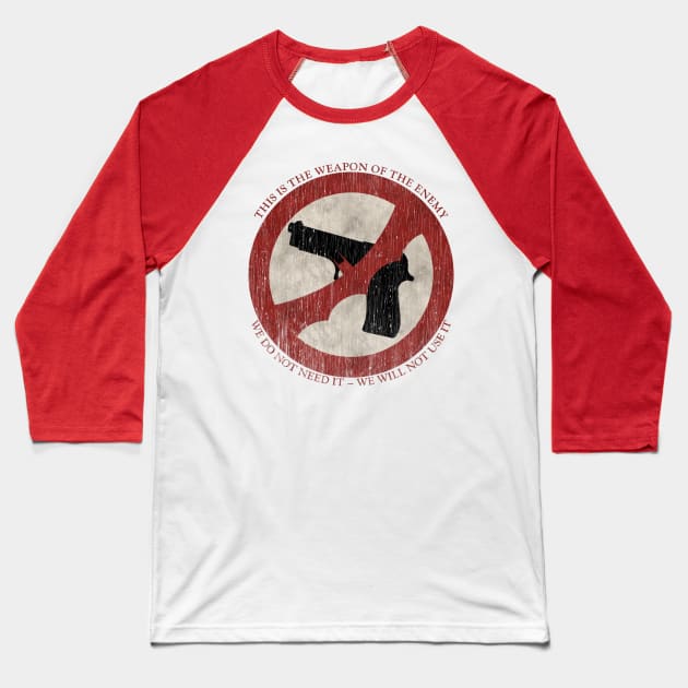 The Weapon of the Enemy Baseball T-Shirt by CreatureCorp